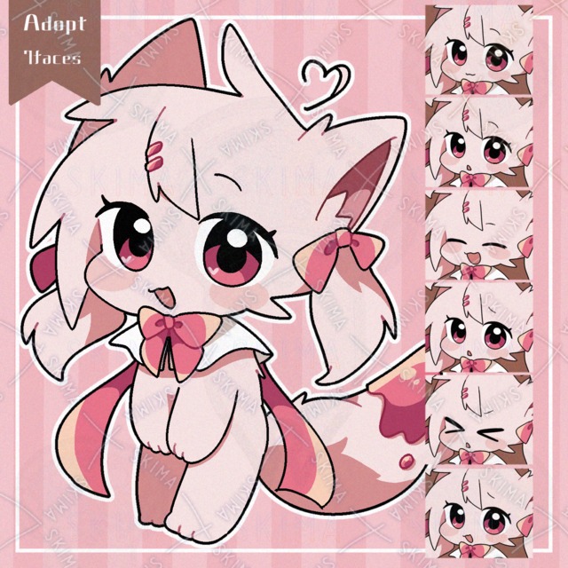 リボンケモちゃん【表情差分7枚】