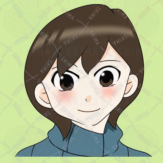 ショートカットの女の子のアイコンイラスト