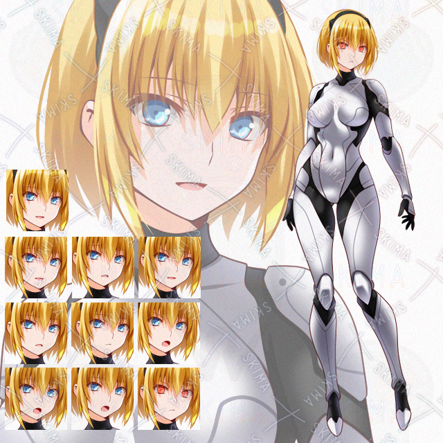 【表情10種】サイバー系娘