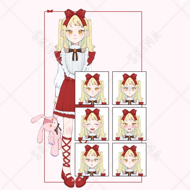 女の子1(全身立ち絵＋表情6種)