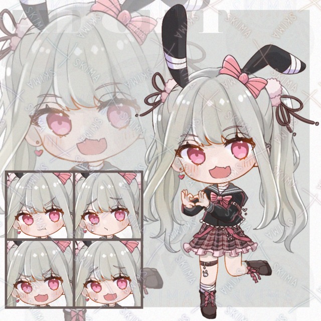 【表情5種】制服姿の女の子 立ち絵 SDキャラ