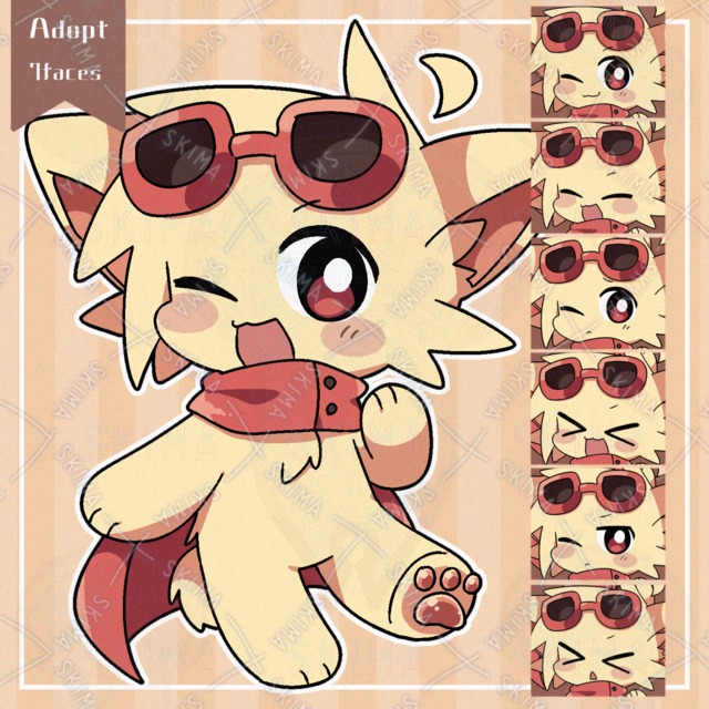 サングラスとマントのケモ【表情差分7枚】