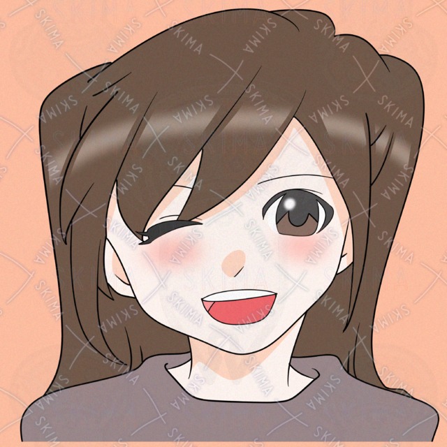 かわいい女の子のアイコンイラスト