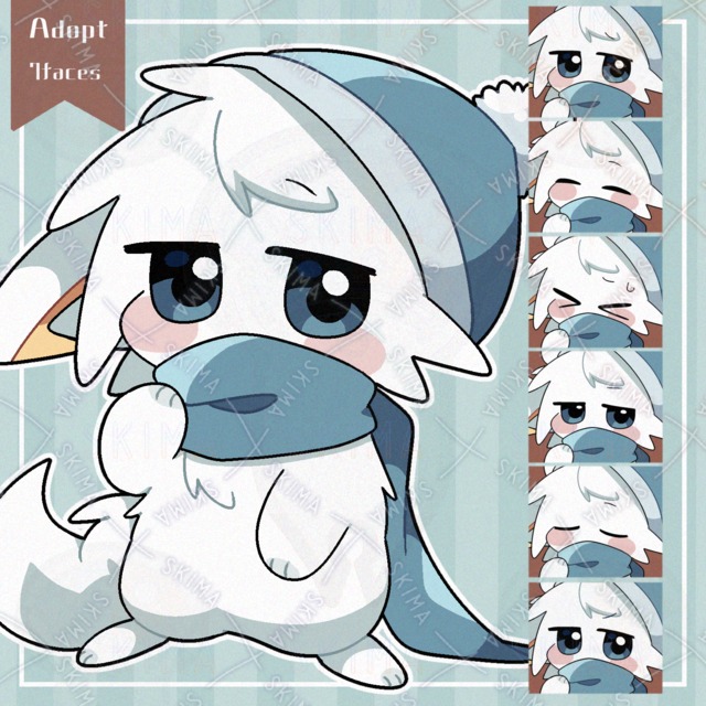 帽子とマフラーのケモ【表情差分7枚】