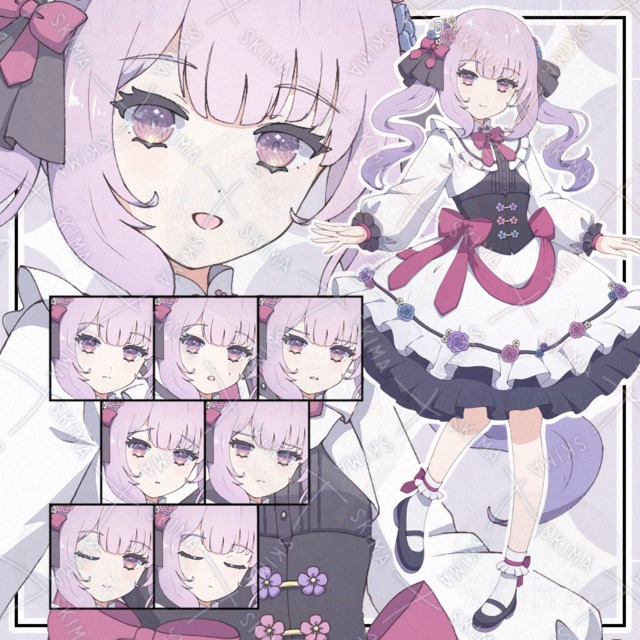 【表情9種】花とリボンとツインテールの子【adopt】