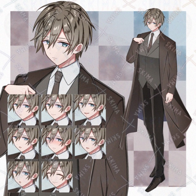 表情差分8枚　男性キャラ　立ち絵