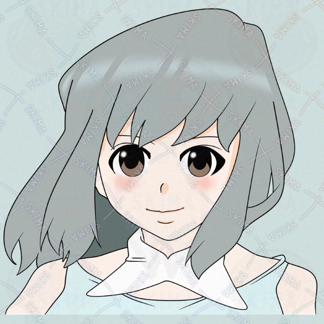 かわいい女の子のアイコンイラスト