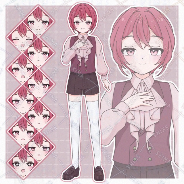 赤髪の少年(表情10種)