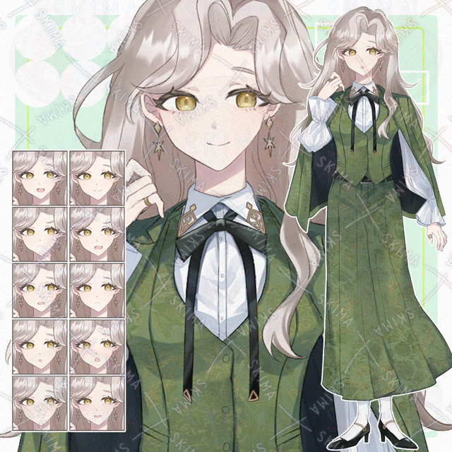 【値下げ】ジャケットスタイルの女性【表情差分10種】