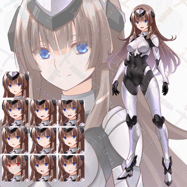 【表情10種】サイバースーツ娘