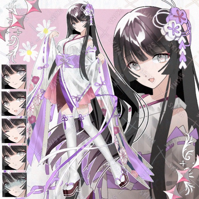 和服の女の子(表情5種)