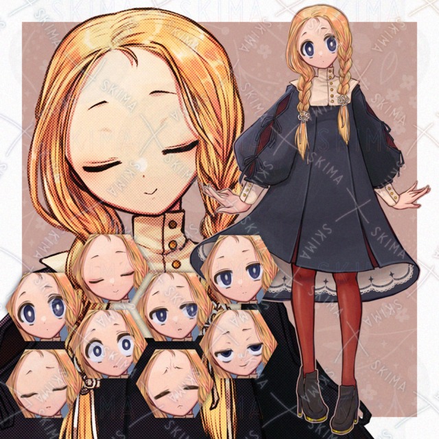 【限定価格！】【表情8種】三つ編みクラシカルガールちゃん