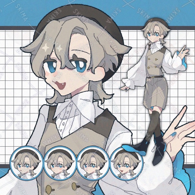 ベレー帽【表情4種類】