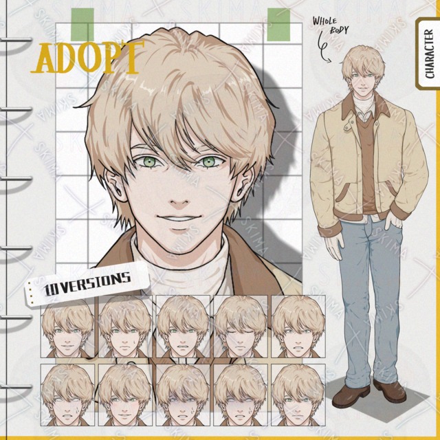 【表情10種】牧場にいそうな男性