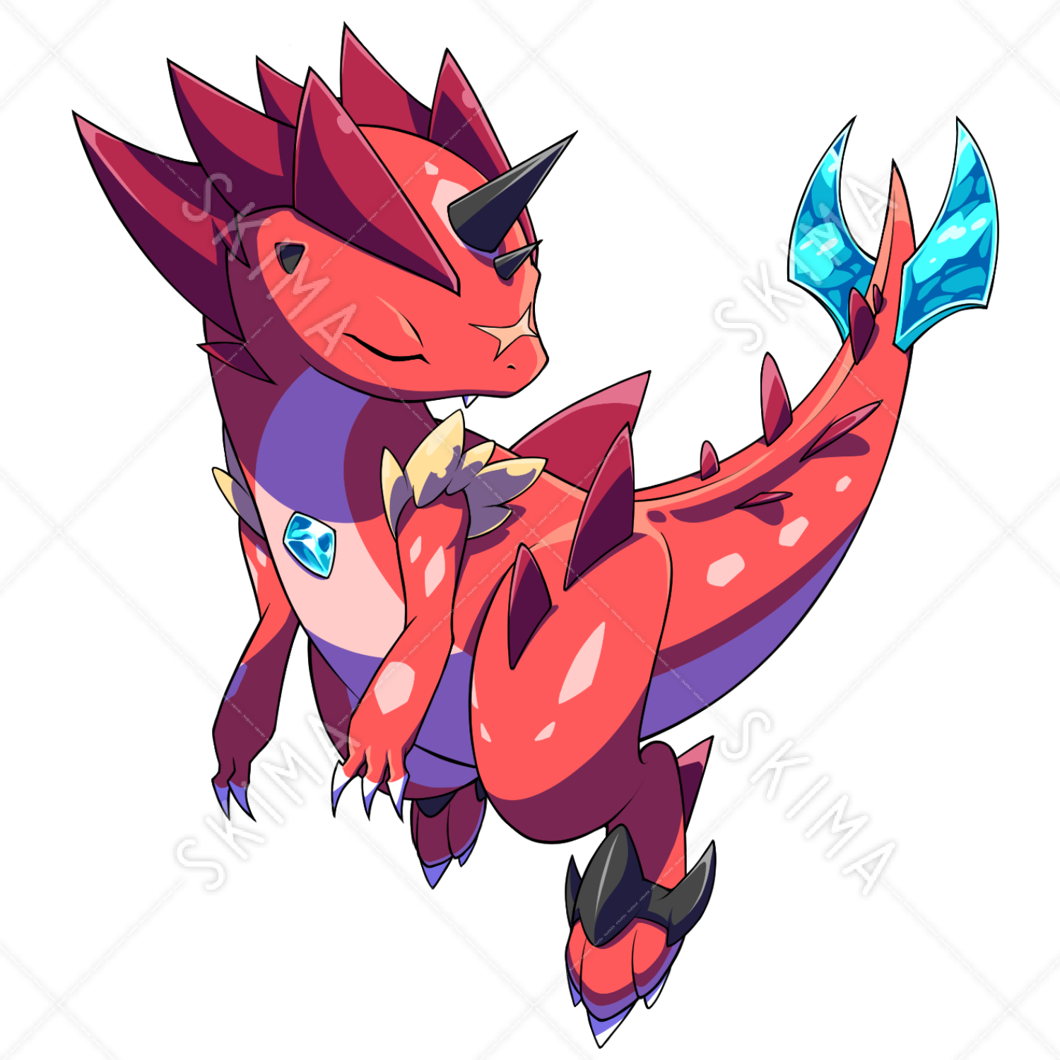 恐竜風モンスター 赤 表情3種類あり スキマ スキルのオーダーメイドマーケット Skima