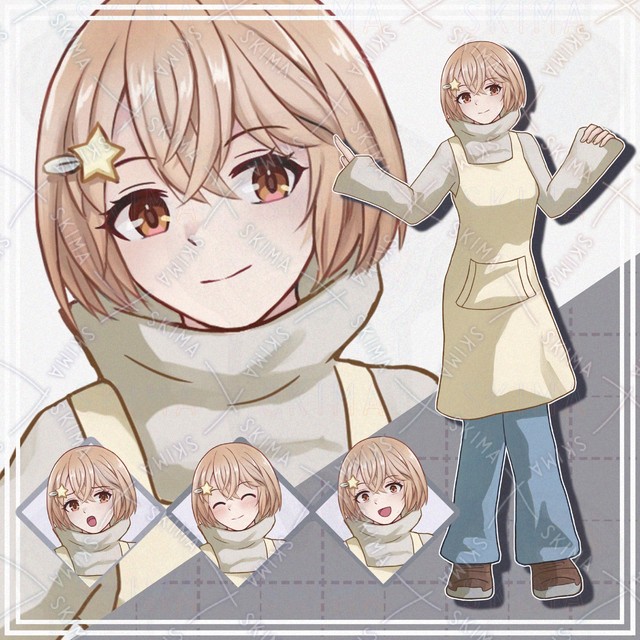 【表情10種】エプロン姿の女の子【立ち絵】