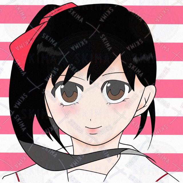 かわいい女の子のアイコンイラスト