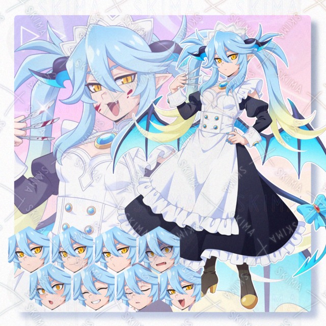 【表情差分8種】ナイフを武器にする系の小悪魔メイド【他差分2種】