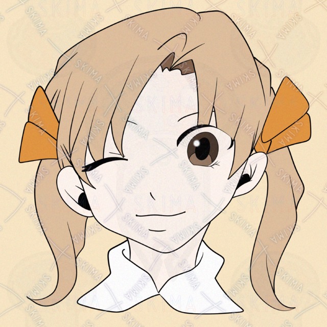 ツインテールの女の子のアイコンイラスト