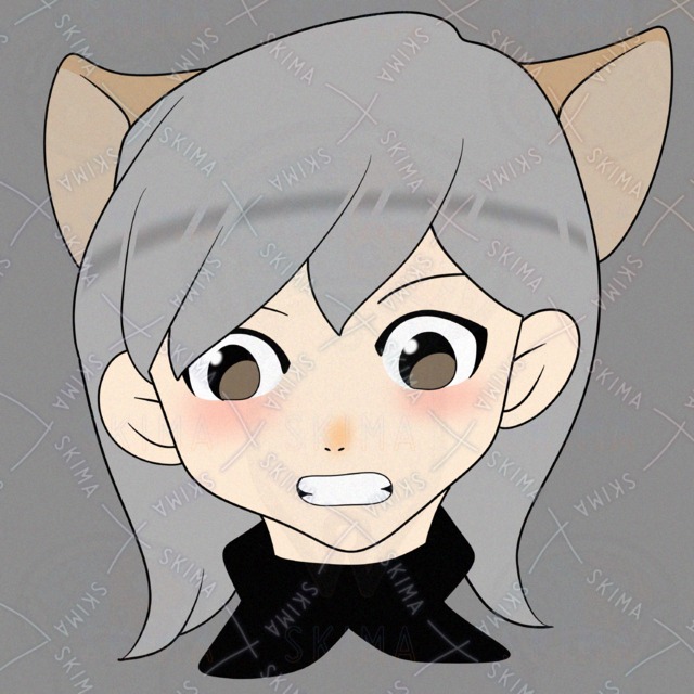 猫耳の女の子のアイコンイラスト