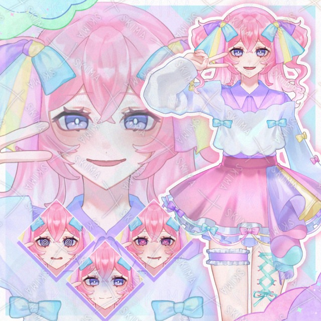 リボン×ゆめかわ少女キャラ（差分10種）