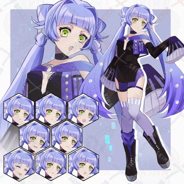 近未来風な少女 (表情8種)