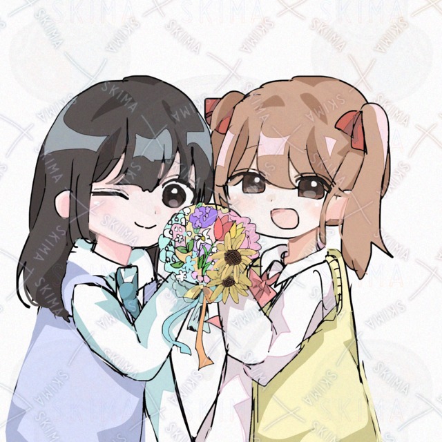 【アイコン】ペア用 女子高生