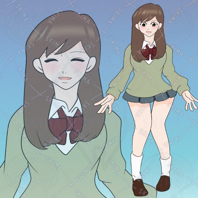 かわいい女の子の立ち絵イラスト