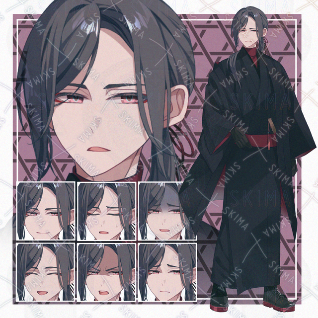 【表情７種】着物の男性