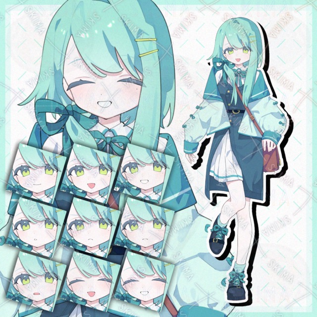 【adopt】少女キャラクター立ち絵【表情差分9種】