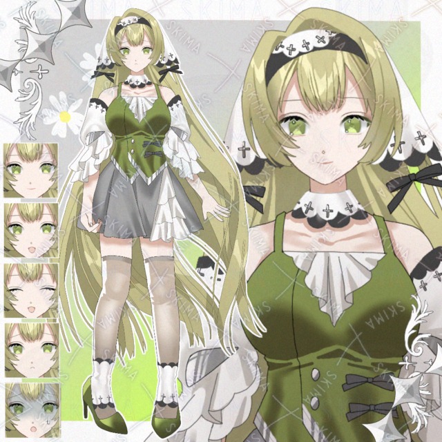 金髪の女性(表情5種)