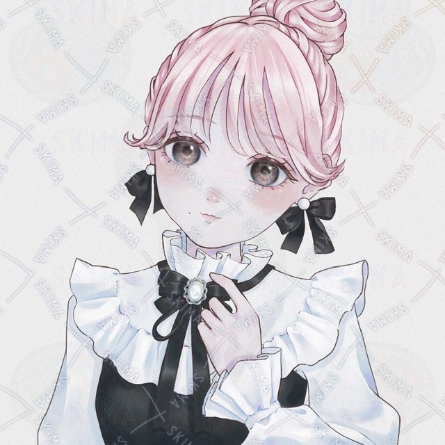 【アイコン】フレガリ風ピンクお団子ヘアの女の子