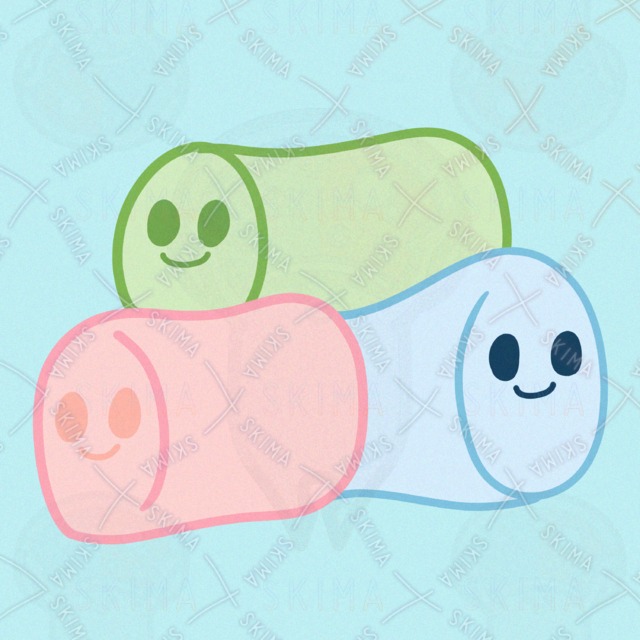 かわいいマシュマロのアイコンイラスト