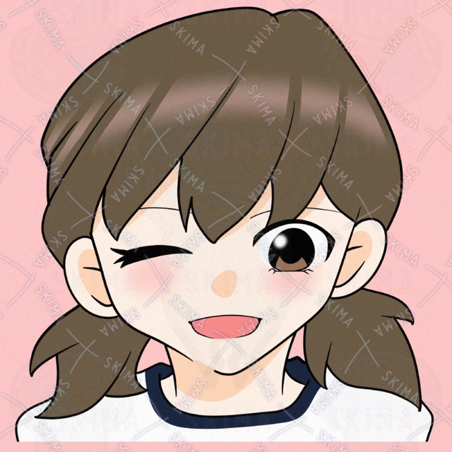 かわいい女の子のアイコンイラスト