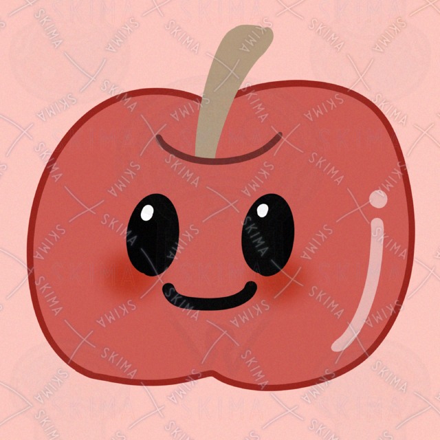 かわいいりんごのアイコンイラスト