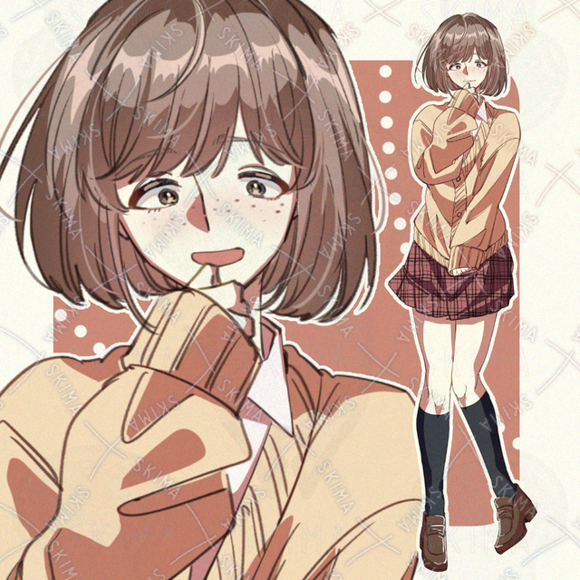 ショートボブ女子学生立ち絵【差分10種】