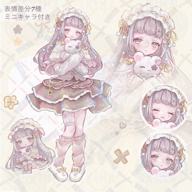 【ミニキャラ付き】ゆるふわ髪の女の子