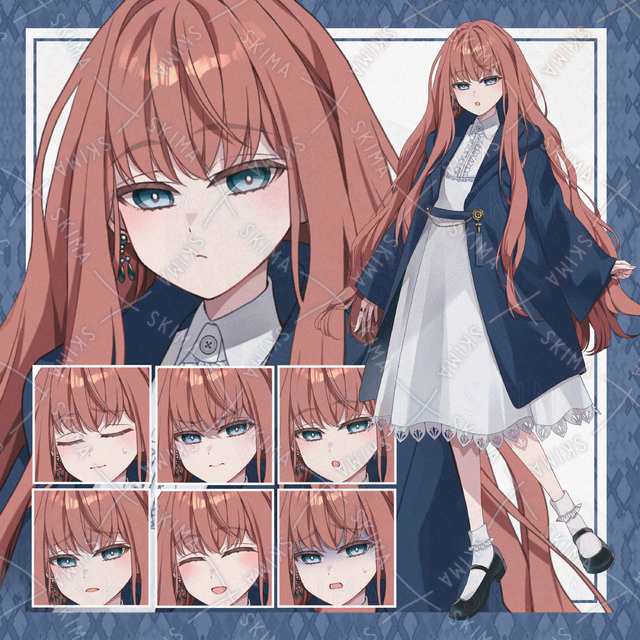 【表情７種】ローブの女の子