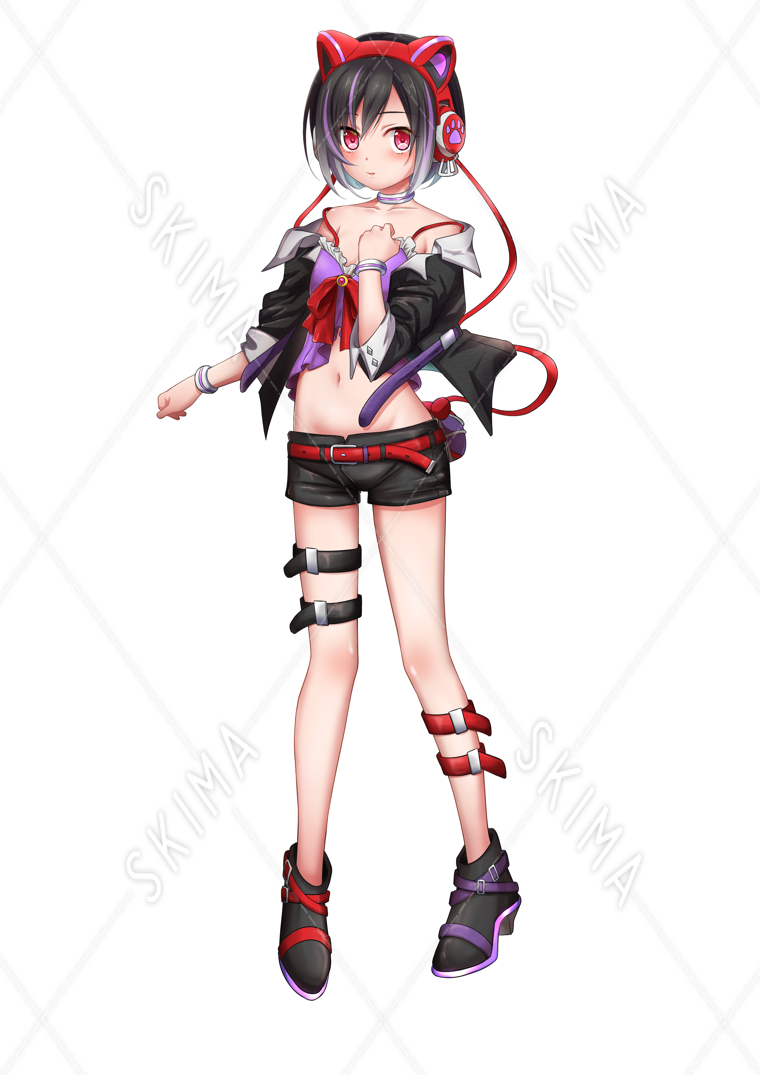 熊耳ヘッドフォン少女 立ち絵 スキマ スキルのオーダーメイドマーケット Skima