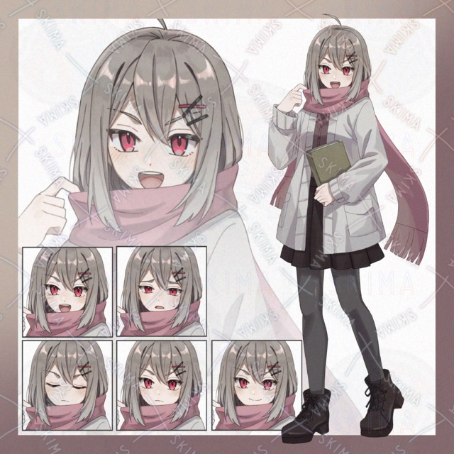 マフラーの女の子(表情差分5種)