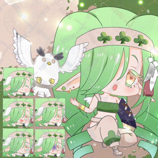 【表情差分６】クローバーモチーフの女の子