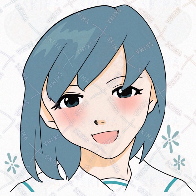 かわいい女の子のアイコンイラスト