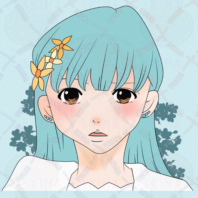 可愛い女の子のアイコンイラスト