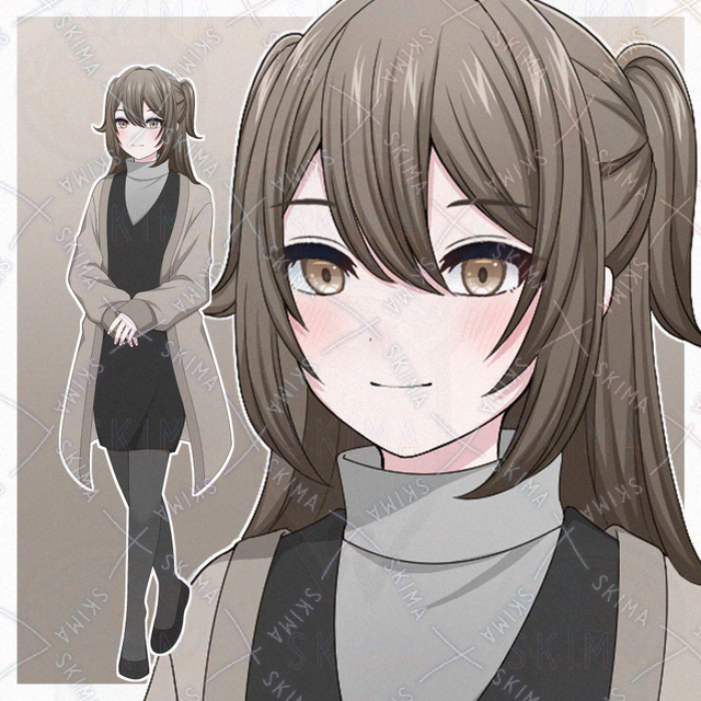 ハーフツインヘアの女の子【表情差分10種】