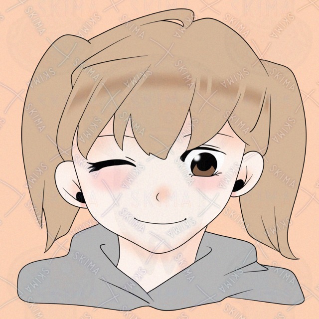 かわいい女の子のアイコンイラスト