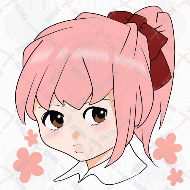 可愛い女の子のアイコンイラスト