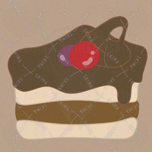 チョコレートケーキのアイコンイラスト