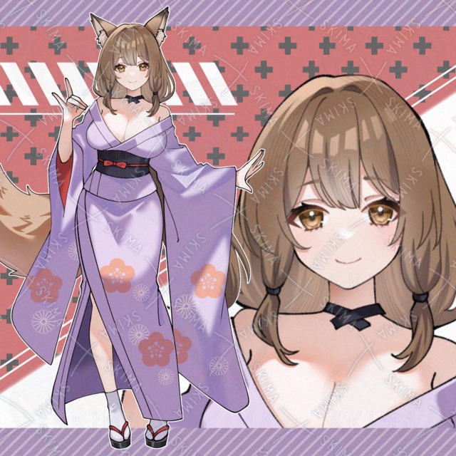 adopt.99和服で狐な女の子【表情全5種+耳尻尾差分】