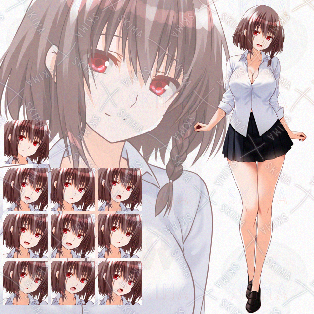 【表情10種】ミニスカ少女