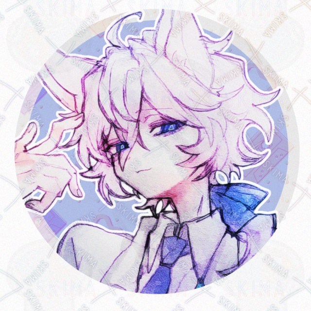 アナログオリジナル　ピンク髪の狼さん